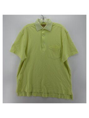 Paul Stuart Polo Shirt Medium Pullover Pocket Striped Collar Italy